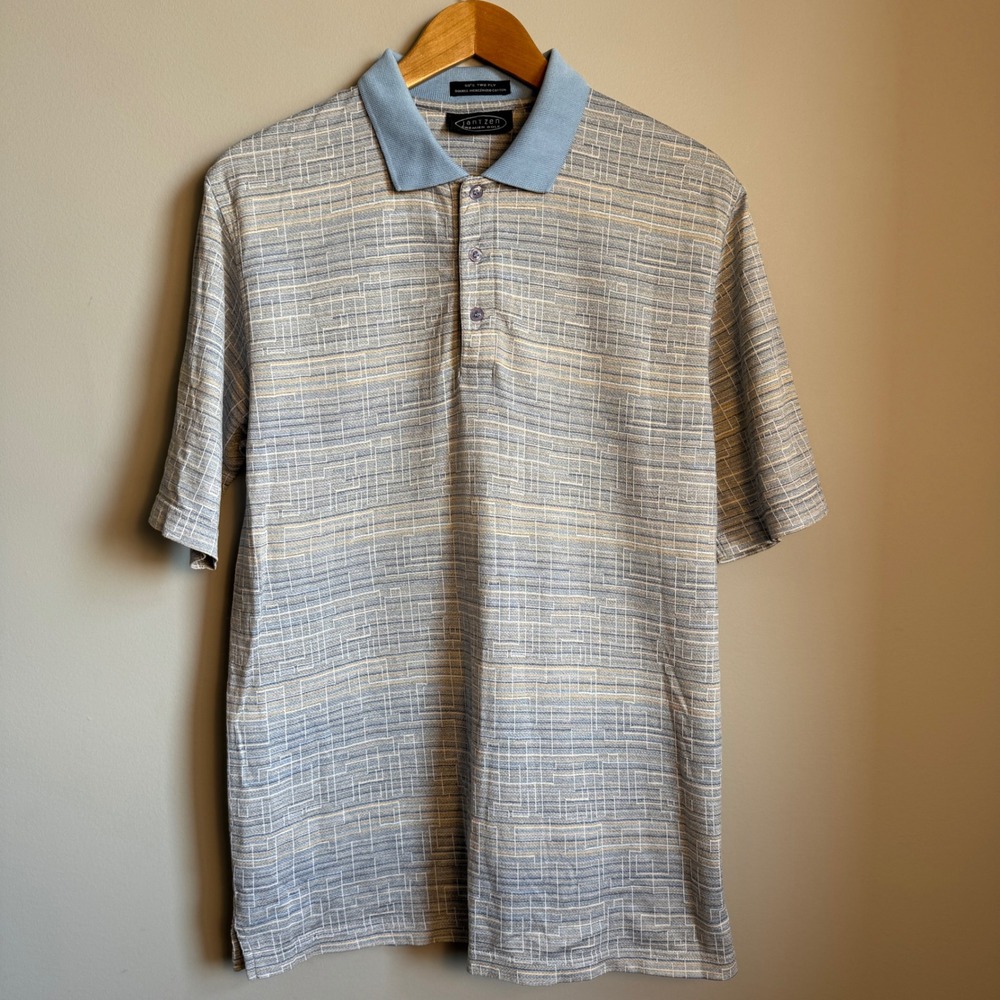 Jantzen Premier‎ Golf Polo Shirt L Mens 60s Two Ply Double Mercerized Cotton Vtg